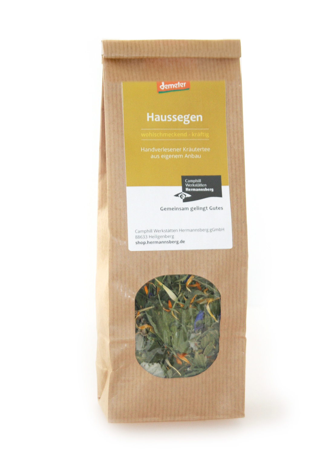 Tüte Demeter Kräutertee Haussegen