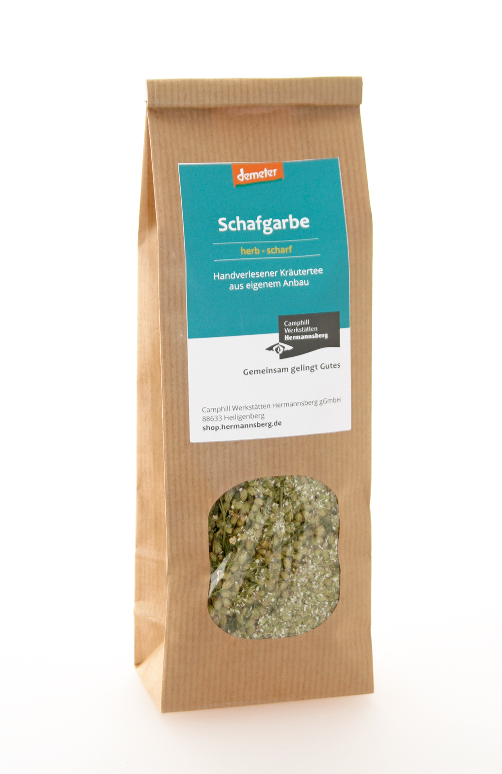 Verpackung Kräutertee Schafgarbe Demeter