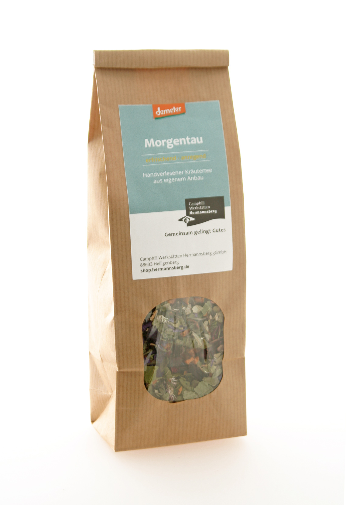 Verpackung Demeter Kräutertee Morgentau Verpackung