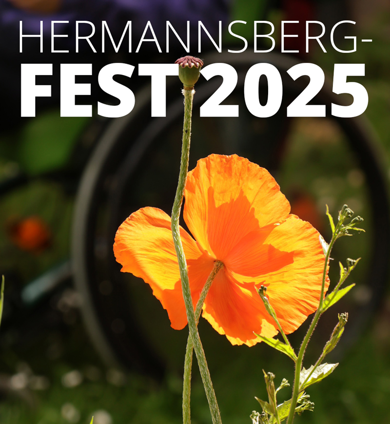 Hermannsberg-Fest 2025 Titelbild Mohnblume im Sonnenschein