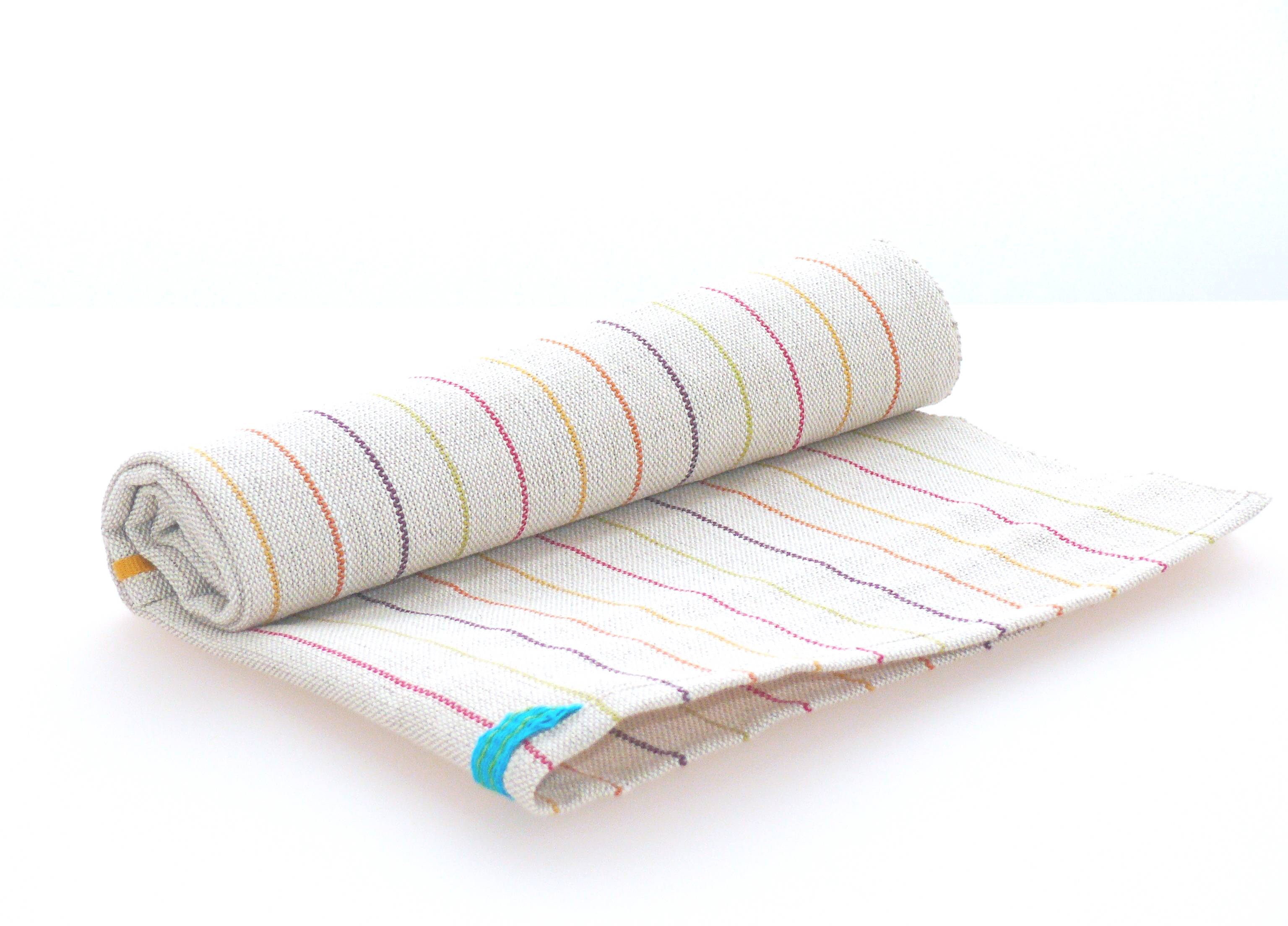 handgewebts Geschirrtuch aus Halbleinenim Streifendesign